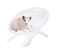 Hamster Flying Saucer Silent Running Wheel, 7 Inch, Suitable for Guinea Pigs, Hamsters, Hedgehogs and Other Small Animals to Ensure Safe Exercise (White)