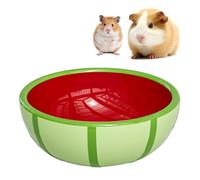 Hamster Food Bowl - Ceramic Guinea Pig Bowl Anti-Turning Small Pet Food Feeding Dish for Rabbit Rat Gerbil Mouse Chinchilla (Red)