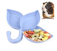 Hamster Food Bowl, Hamster Water Bowl, 3 Compartment Leaf Shaped Chinchilla Bowl | Small Animal Food and Water Dish Hamster Food Dish Small Animal Supplies