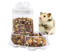 Hamster Food Dispenser, Automatic Feeding Bowl with Water Bottle Holder, 5.98x6.1x3.94 Inches, Large Capacity Feeder for Small Pets, Rabbits, Guinea Pigs, Treat Dispensing Training and Daily Feeding