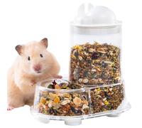Hamster Food Dispenser - Small Pet Feeding System, Easy Refill Mechanism, Transparent Storage Container | Efficient Watering and Food Access for Rabbits Guinea Pigs Hamsters Training Cage Backyard