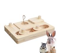 Hamster Foraging Toys - Interactive Wooden Rabbit Treat Tray - Enrichment Foraging Toy, Pet Accessories For Mice, Chinchilla, Hedgehogs