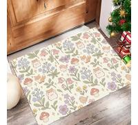Hamster Fox Wildflower Indoor DoorMat, Light Purple Washable Non Slip Low Profile Dirt Trapper Rug for Entrance Kitchen Bedroom Door Mats, 80 x 120 cm