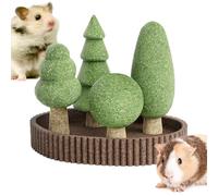 Hamster Grooming Toy, Jungle Themed 5 Piece Camping Set | Natural Teething Habitat Landscape 120g, Tree Shaped Realistic Decor Provides Chinc Care