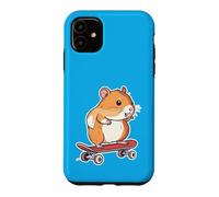 Hamster Guinea Pig Riding a Skateboard Skater Boy Girl Case for iPhone 11