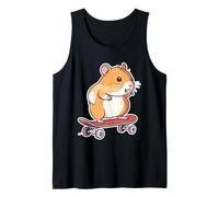 Hamster Guinea Pig Riding a Skateboard Skater Boy Girl Tank Top