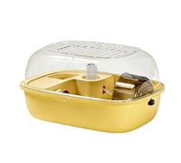 Hamster Habitat Cage - 31 x 23.5 x 16 cm, Top Open, Portable, Practical, Transparent Housing, Mice Cages, Hamster House, Deluxe Gold Hamster Cage for Home, Dorm, Bedroom