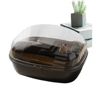 Hamster Habitat Cage - Clear Acrylic Housing, Large Gerbil Home, Small Pet Shelter | Multi-level structure feeding station ventilation grid, secure lockable base exercise zone drinking area setup for