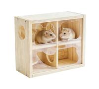 Hamster Habitat,Double-Decker Cabin Cage Accessories,Multi Chamber Maze Hamster House - for Climbing Running Play Enclosure Bunny Chinchilla Hedgehog Sugar Glider