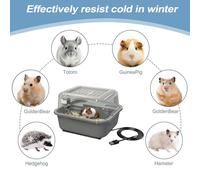 Hamster Habitat,Double-Tier with Running Wheel,USB Heating Hamster Habitat Cage | for Balcony Classroom Apartment Chinchilla Squirrel Gerbil Calming Resting