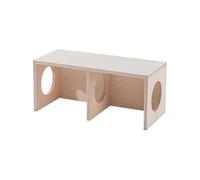 Hamster Habitat House - Unique Two-Chamber Wooden Hide, Multi-Room Tunnel | Small Pet Hideaway, Portable Natural Wood, Decorative Landscape Ornament Small Animals, Indoor Play, Cage Enrichment
