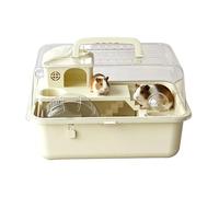 Hamster Habitat - Transparent Carrier with Running Wheel - Habitat for Small Animals 30 Centimeters - Suitable for Syrian Hamsters, Dwarves, Gerbils, Small Animals, Hedgehogs, Indoor Use, Home, V
