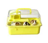Hamster Habitat - with Water Bottle Portable Play Carrier - 12-Inch Transparent Small Pet Hamster Cages | for Syrian Dwarf Breeds Mice Hedgehog Pet Indoor Outdoor Sleeping