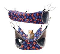 Hamster Hammock - Cozy Small Animal Bed 2 Piece Set | Squirrel Hedgehog Mice Resting Spot | Cage Playground Accessory | Pet Home Enrichment Gear Comfortable Tiny Breed Sleeping Nest Living Room Decor