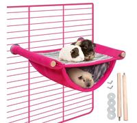 Hamster Hammock House, Washable Guinea Pig Bed, Rat Hammock Hanging Swing Winter Warm Bed Small Pet Animal Double Layer rat hammocks for Cage Tent Hut Nest for Chinchillas Squirrel to Play (Pink)