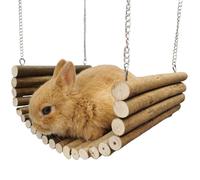 Hamster Hammock Pet Resting Chewing Wooden Swing