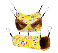 Hamster Hammock - Squirrel Hammock 2 Pieces | Chinchilla Cage Comfortable Bed for Small Breeds of Pets Hedgehog Small Animals Mouse Living Room Enrichment Playground