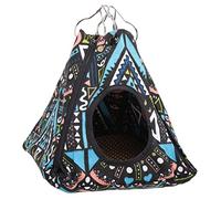 Hamster Hanging Hammock Double Sided Mat, Small Animal Hammock with Zipper, Soft Canvas and Rattan Mat for Hamster Guinea Pig Ferret Rat, Multi Purpose Hanging Tent Bed with Entry (15*15*15CM)