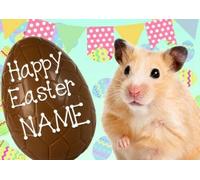 Hamster Happy Easter Personalised Greeting Card A5 Chocolate Egg EE99