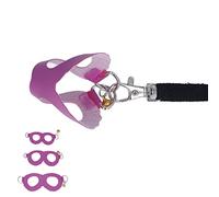 Hamster Harness and Leash Set Artificial Leather Soft Easy To Wear Rat Walking Harness Vest and Leash Set with Bells Hamster Harness and (Purple)