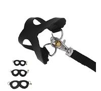 Hamster Harness and Leash Set Artificial Leather Soft Easy To Wear Rat Walking Harness Vest and Leash Set with Bells (Black)