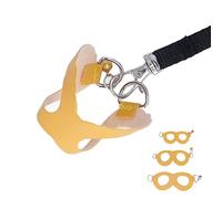 Hamster Harness and Leash Set No Pulling Guinea Pig Striped Vest Artificial Leather Soft Easy To Wear Rat Walking with Bells for Ferret Iguana Bearded Dragon (Yellow)