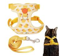 Hamster Harness and Leashes Set - Nylon Cartoon Hamster Harness and Leashes with Duck Pattern | Adjustable Traction Rope, Multifunctional Soft Pet Outdoor Supplies for Kittens Small Pets Rabbits