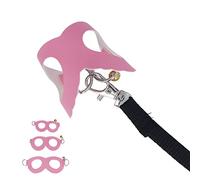 Hamster Harness Leash Vest Set, Soft Easy To Wear Rat Walking Harness with Bells, 3 Sizes, for Hamsters Go Out with a Leash, Artificial Leather (Pink)