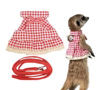 Hamster Harness - Small Animal Strap Dress Set - Adjustable Small Animal Clothes with Leading Rope for Travel Walking Camping Backyard