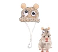 Hamster Hat, Lovely Hand Knitted Pet Hat With Adjustable Strap, Outfits Photo Prop, Fashionable Christmas Holiday Party Clothes Costume Accessory For Lizard Guinea Pig Reptile (Yellow)