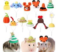Hamster Hat Mini Hat for Small Animals Hand Knitted for Reptile Head Chinchilla Halloween (B)