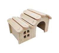 Hamster Hideaway - 13x9.5x8cm Wooden Pet Cage House, Sleeping Resting Playing Accessory | Perfect for Gerbil Ferrets Golden Bears Indoor Outdoor Travel Relaxation Fun