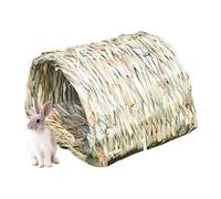 Hamster Hideaway Bed - Cane Grass Bunny Tunnel Soft Chew Toy | Large Small Animal Airy Structure Pet Supplies for Cone Rabbits
