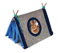 Hamster Hideaway Tent | Soft Felt House with Door Curtain - Comfortable Warm Corner Shelter for Chinchillas, Guinea Pigs, and Small Pets, Durable Indoor, Lightweight Foldable Pet Tent