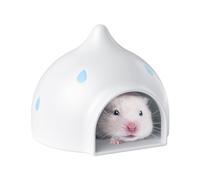 Hamster Hideout Ceramic - Hideaway House Raindrop Shape Hamster House Cool Bed Ideal for Summer Dwarf Hamster Gerbil Mice Lemmings Golden Bear