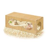 Hamster Hideout Hamster House, Wooden Hamsters House, Hamsters Hide Hut Cage Accessories for Life Activities, Toys and Decor (Small)
