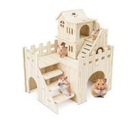 Hamster Hideout, Hamster Houses and Hideouts with Climbing Ladder, Hamster Maze Hamster Accessories for Bigger Syrian Hamsters and Small Animals