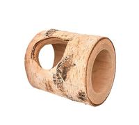 Hamster Hideout - Natural Birch Wood Tree Hole Hiding Place for Small Animal Hollow Log Tunnels Woodland Tree Log Cabin | Exercise