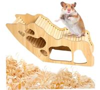 Hamster Hideout, Wooden Hamster Tunnel with Climbing Ladder, Climbing Ladder for Large Hamsters Secret Peep Shed Hamster Hideout Tunnel Exploration Toy for Hamster House Decorative Landscaping