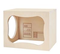 Hamster Hideout Wooden House,Hamster Multi Chamber Hideout,Small Animal Habitat for Clear Observation,Hamster Toys for Syrian Hamster,Dwarf Hamstersm,Gerbils, Hedgehogs, Rats, Mice(Study Room)