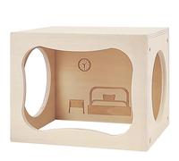 Hamster Hideout Wooden House,Hamsters Multi Chamber Hideout,Small Animal Habitat for Clear Observation,Hamster Toys for Dwarf Hamstersm,Gerbils, Hedgehogs, Rats, Mice(Bedroom)