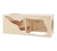 Hamster Hideout Wooden House,Hamsters Multi Chamber Hideout,Small Animal Habitat for Clear Observation,Hamster Toys for Dwarf Hamstersm,Gerbils, Hedgehogs, Rats, Mice(Living Room)