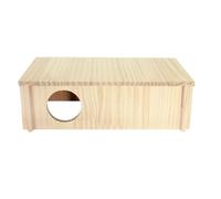 Hamster Hideout1 - Pine Wood 30x15x9.5cm | Multi-room Pig Hideout1 | Hamster House Maze Small Animal Cabin With Tunnel Design For Pets Resting Playing And Daily Use