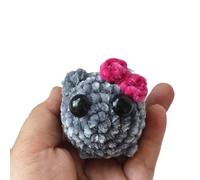 Hamster Hooked Doll with Music Keychain, Sad Hamster Keychain with Music, Knitted Sad Hamster Keychain, Hamster Meme with Bow Cute, Mini Gifts Decor Hamster with Bow Cute (Dark color+bow+music)