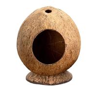 Hamster House - 13.5x11.9cm Small Animal Enclosure | Chew Proof Cøconut Style Hideouт Cave With Anti Tip Base | Breathing Enrichment Habitat For Hamsters, Gerbils, Chinchillas