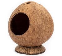 Hamster House 5.3x4.7in Coconut-Shaped Hamster Hide with Stable Base & 2.2in Hole Natural Breathable Hideout Decorative Restful Hut for Cage Stuff Hut