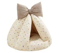 Hamster House, Bed, Sleeping Nest, Play Area, Warm, Semi-enclosed Resting Place, Hiding Place, Bedding for Small Animals Such As Syrian Chinchillas An, Beige 40x27cm