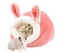 Hamster House, Bunny Ears-Style Hideaway, Winter Warm Plush Bed, Removable Cushion, Cozy Cotton Design (4.72x3.94x3.15 inches), for Hedgehogs, Ferrets, Bunnies