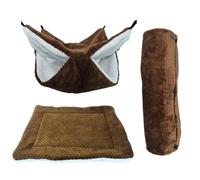 Hamster House | Den with Cave and Soft Tunnel | Chinchilla Bed for Hamster Chinchilla Ferret Sugar Glider Sleeping Rest Play Climbing Hide