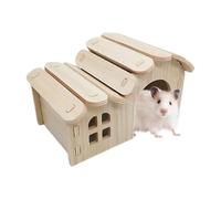 Hamster House - Hamster Castle - Wooden House for Small Animals as Cage Accessories for Sleeping, Playing & Resting Indoors, Outdoors and On the Go